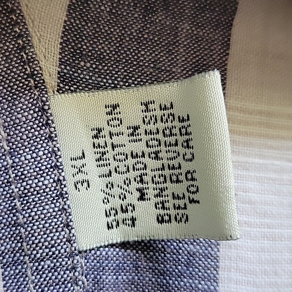 Trader Bay Linen Blend Striped Button Up Blue White Short Sleeve Mens Shirt 3XL - Picture 5 of 8
